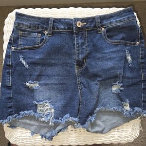 Distressed Denim Shorts